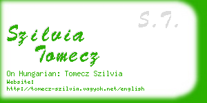 szilvia tomecz business card